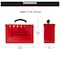 Master Lock Lockout Tagout Portable Group Lock Box, Steel, Hinged, 12 Padlocks, 6 in x 9.25 in x 3.75 in, Red 498A - alternate 3