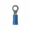 Panduit Ring Terminal, #6 Stud Size, 14 AWG, 600 V, Vinyl Insulated, Blue, Crimp Termination Only, 100 PK PV14-6R-C - alternate 2