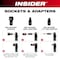 Milwaukee Tool Impact Socket Adapter, 1/2" Drive, Hex, SAE 49-16-1662 - alternate 2