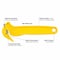 Pacific Handy Cutter Hook-Style Film Cutter, 6-1/2 in L, Straight Fixed Steel Blade, Ergonomic Handle, Yellow DFC-364 - alternate 2