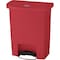 Rubbermaid Commercial Slim Jim Step-On 8 gal Rectangular Slim-Profile Plastic Can, Red, Foot Pedal, Plastic, 11 3/8 in 1883564 - alternate 3