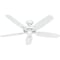Hunter Decorative Ceiling Fan, 52 in Blade Dia, 5 Blades, 3 Speeds, 120V AC, Snow White 53240 - alternate 2