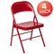 Flash Furniture HERCULES Series Double Braced Red Metal Folding Chair, PK4 4-BD-F002-RED-GG - alternate 2