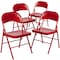 Flash Furniture HERCULES Series Double Braced Red Metal Folding Chair, PK4 4-BD-F002-RED-GG - alternate 6
