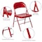 Flash Furniture HERCULES Series Double Braced Red Metal Folding Chair, PK4 4-BD-F002-RED-GG - alternate 5