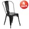 Flash Furniture Black Metal Indoor-Outdoor Stackable Chair, PK4 4-CH-31230-BK-GG - alternate 2