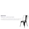 Flash Furniture Black Metal Indoor-Outdoor Stackable Chair, PK4 4-CH-31230-BK-GG - alternate 4