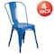 Flash Furniture Blue Metal Indoor-Outdoor Stackable Chair, PK4 4-CH-31230-BL-GG - alternate 4