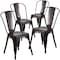 Flash Furniture Black-Antique Gold Metal Indoor-Outdoor Stackable Chair, PK4 4-CH-31230-BQ-GG - alternate 3