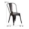 Flash Furniture Black-Antique Gold Metal Indoor-Outdoor Stackable Chair, PK4 4-CH-31230-BQ-GG - alternate 10
