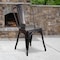 Flash Furniture Black-Antique Gold Metal Indoor-Outdoor Stackable Chair, PK4 4-CH-31230-BQ-GG - alternate 1