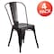 Flash Furniture Black-Antique Gold Metal Indoor-Outdoor Stackable Chair, PK4 4-CH-31230-BQ-GG - alternate 2