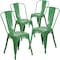 Flash Furniture Green Metal Indoor-Outdoor Stackable Chair, PK4 4-CH-31230-GN-GG - alternate 2