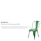 Flash Furniture Green Metal Indoor-Outdoor Stackable Chair, PK4 4-CH-31230-GN-GG - alternate 3