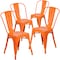 Flash Furniture Orange Metal Indoor-Outdoor Stackable Chair, PK4 4-CH-31230-OR-GG - alternate 3