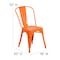 Flash Furniture Orange Metal Indoor-Outdoor Stackable Chair, PK4 4-CH-31230-OR-GG - alternate 8