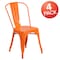 Flash Furniture Orange Metal Indoor-Outdoor Stackable Chair, PK4 4-CH-31230-OR-GG - alternate 2