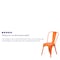 Flash Furniture Orange Metal Indoor-Outdoor Stackable Chair, PK4 4-CH-31230-OR-GG - alternate 4