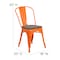 Flash Furniture Orange Metal Stackable Chair with Wood Seat, PK4 4-CH-31230-OR-WD-GG - alternate 6