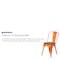 Flash Furniture Orange Metal Stackable Chair with Wood Seat, PK4 4-CH-31230-OR-WD-GG - alternate 2