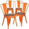 Flash Furniture Orange Metal Stackable Chair with Wood Seat, PK4 4-CH-31230-OR-WD-GG - alternate 4