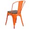 Flash Furniture Orange Metal Stackable Chair with Wood Seat, PK4 4-CH-31230-OR-WD-GG - alternate 8