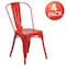 Flash Furniture Red Metal Indoor-Outdoor Stackable Chair, PK4 4-CH-31230-RED-GG - alternate 2