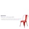 Flash Furniture Red Metal Indoor-Outdoor Stackable Chair, PK4 4-CH-31230-RED-GG - alternate 5