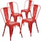 Flash Furniture Red Metal Indoor-Outdoor Stackable Chair, PK4 4-CH-31230-RED-GG - alternate 3