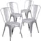 Flash Furniture Silver Metal Indoor-Outdoor Stackable Chair, PK4 4-CH-31230-SIL-GG - alternate 5