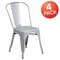 Flash Furniture Silver Metal Indoor-Outdoor Stackable Chair, PK4 4-CH-31230-SIL-GG - alternate 2
