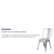 Flash Furniture Silver Metal Indoor-Outdoor Stackable Chair, PK4 4-CH-31230-SIL-GG - alternate 4