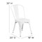 Flash Furniture White Metal Indoor-Outdoor Stackable Chair, PK4 4-CH-31230-WH-GG - alternate 8