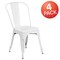 Flash Furniture White Metal Indoor-Outdoor Stackable Chair, PK4 4-CH-31230-WH-GG - alternate 2