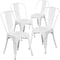 Flash Furniture White Metal Indoor-Outdoor Stackable Chair, PK4 4-CH-31230-WH-GG - alternate 3