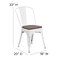Flash Furniture White Metal Stackable Chair with Wood Seat, PK4 4-CH-31230-WH-WD-GG - alternate 6
