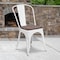 Flash Furniture White Metal Stackable Chair with Wood Seat, PK4 4-CH-31230-WH-WD-GG - alternate 1