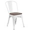Flash Furniture White Metal Stackable Chair with Wood Seat, PK4 4-CH-31230-WH-WD-GG - alternate 7