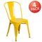 Flash Furniture Yellow Metal Indoor-Outdoor Stackable Chair, PK4 4-CH-31230-YL-GG - alternate 5