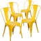 Flash Furniture Yellow Metal Indoor-Outdoor Stackable Chair, PK4 4-CH-31230-YL-GG - alternate 3