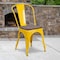 Flash Furniture Yellow Metal Stackable Chair with Wood Seat, PK4 4-CH-31230-YL-WD-GG - alternate 1