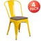 Flash Furniture Yellow Metal Stackable Chair with Wood Seat, PK4 4-CH-31230-YL-WD-GG - alternate 4