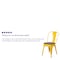 Flash Furniture Yellow Metal Stackable Chair with Wood Seat, PK4 4-CH-31230-YL-WD-GG - alternate 2