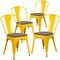 Flash Furniture Yellow Metal Stackable Chair with Wood Seat, PK4 4-CH-31230-YL-WD-GG - alternate 5