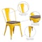 Flash Furniture Yellow Metal Stackable Chair with Wood Seat, PK4 4-CH-31230-YL-WD-GG - alternate 9