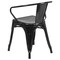 Flash Furniture Black Metal Indoor-Outdoor Chair with Arms, PK4 4-CH-31270-BK-GG - alternate 5