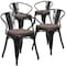 Flash Furniture Black Metal Chair with Wood Seat and Arms, PK4 4-CH-31270-BK-WD-GG - alternate 4