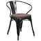 Flash Furniture Black Metal Chair with Wood Seat and Arms, PK4 4-CH-31270-BK-WD-GG - alternate 9