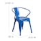 Flash Furniture Blue Metal Indoor-Outdoor Chair with Arms, PK4 4-CH-31270-BL-GG - alternate 9