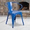 Flash Furniture Blue Metal Indoor-Outdoor Chair with Arms, PK4 4-CH-31270-BL-GG - alternate 1